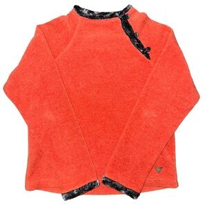 💙💖 Wooly Bully Orange Fleece Sweatshirt w/Faux Fur Trim